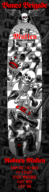 Powell Peralta Bones Brigade Rodney Mullen Series 17 White 7.4" Skateboard Deck