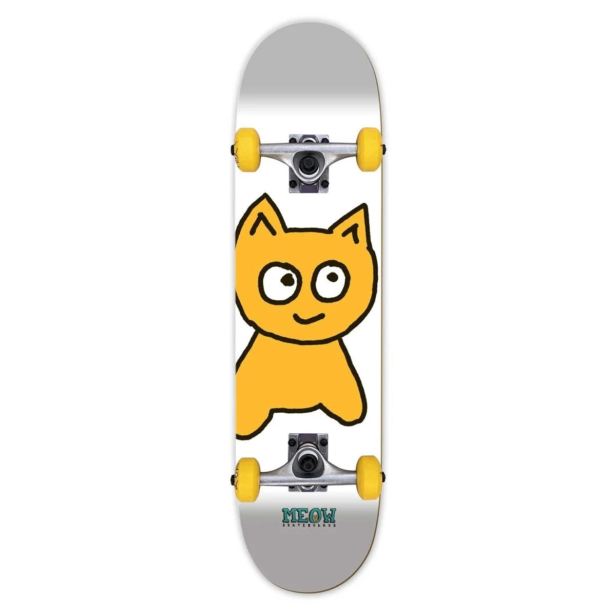 Meow Big Cat White Skateboard Complete