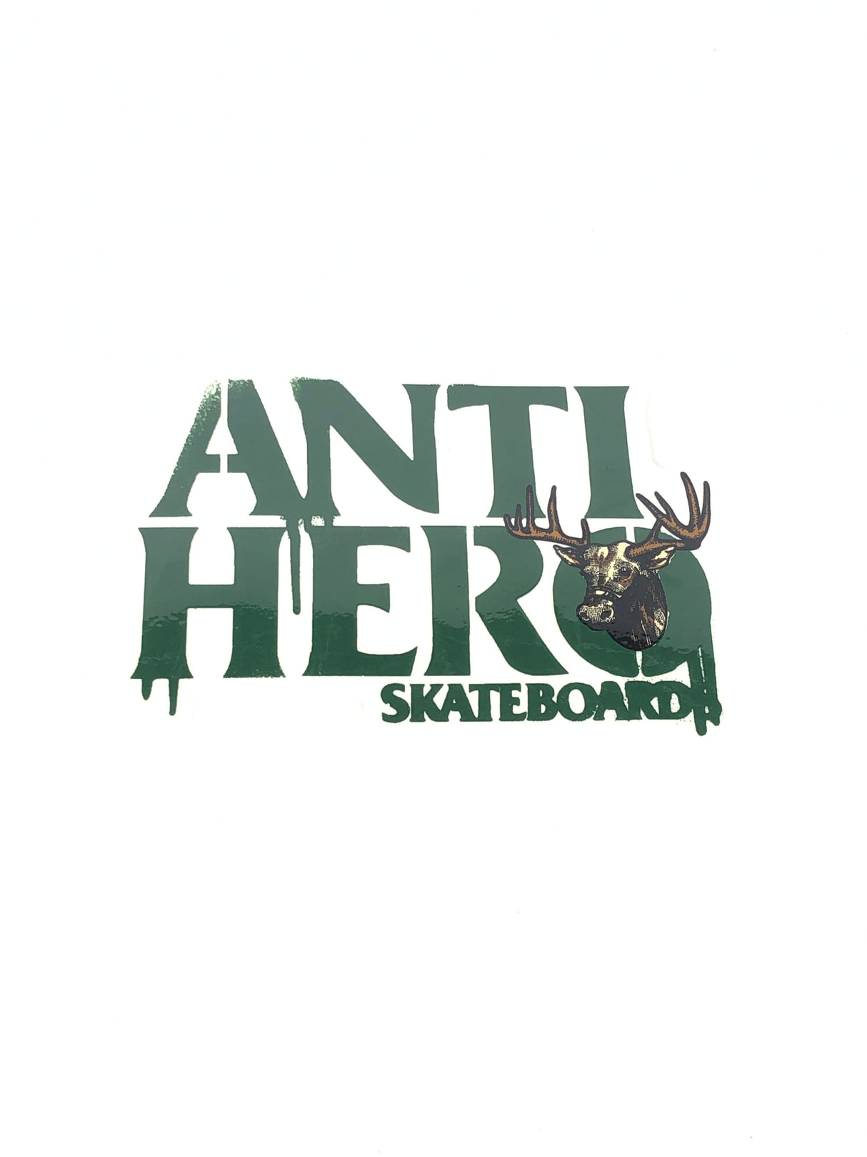 Anti-Hero Skateboards Deer Clear Green 6.5" x 4.5" Sticker