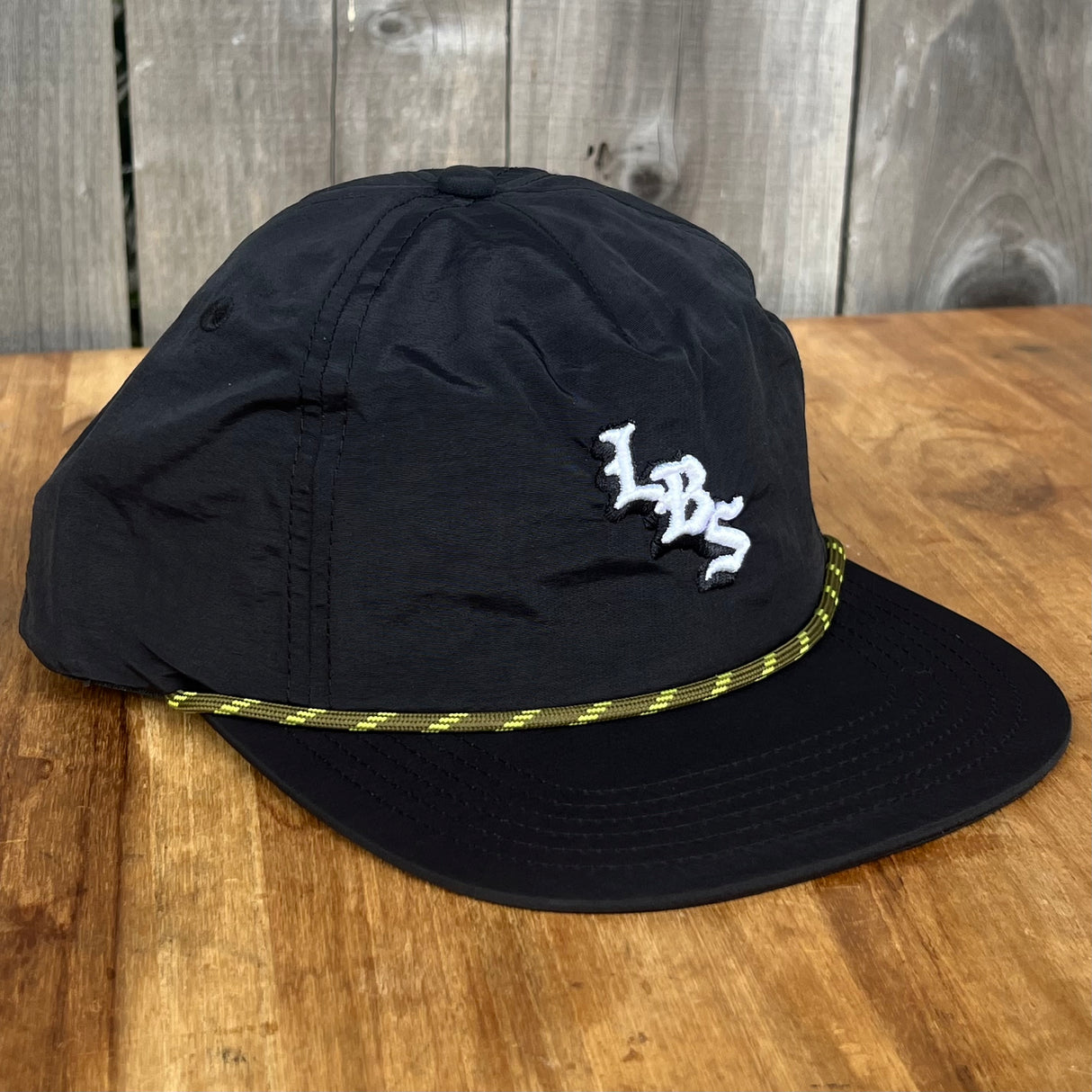 Long Beach Skate LBS Long Side Nylon Rope Black Olive Snapback Hat