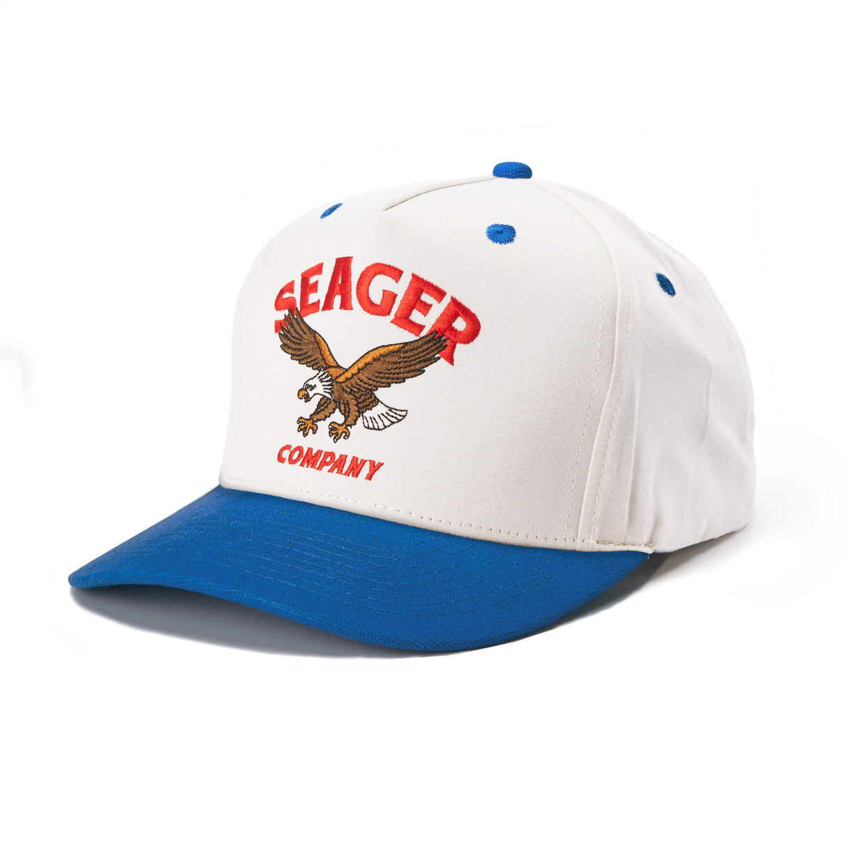 Seager Bradley Cream Blue Snapback Hat