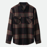 Brixton Bowery Heather Grey Charcoal L/s Flannel Shirt