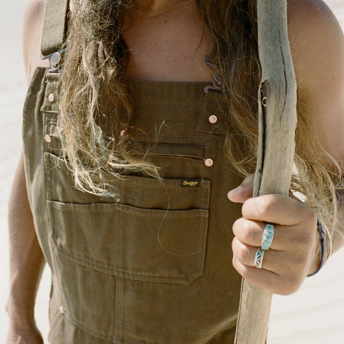 Seager Bison Canvas Tobacco Double Knee Overalls