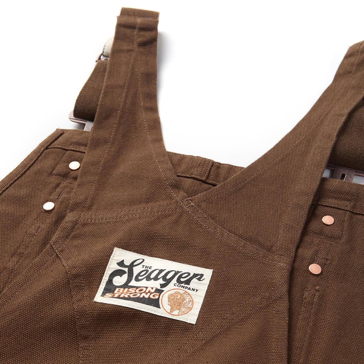 Seager Bison Canvas Tobacco Double Knee Overalls