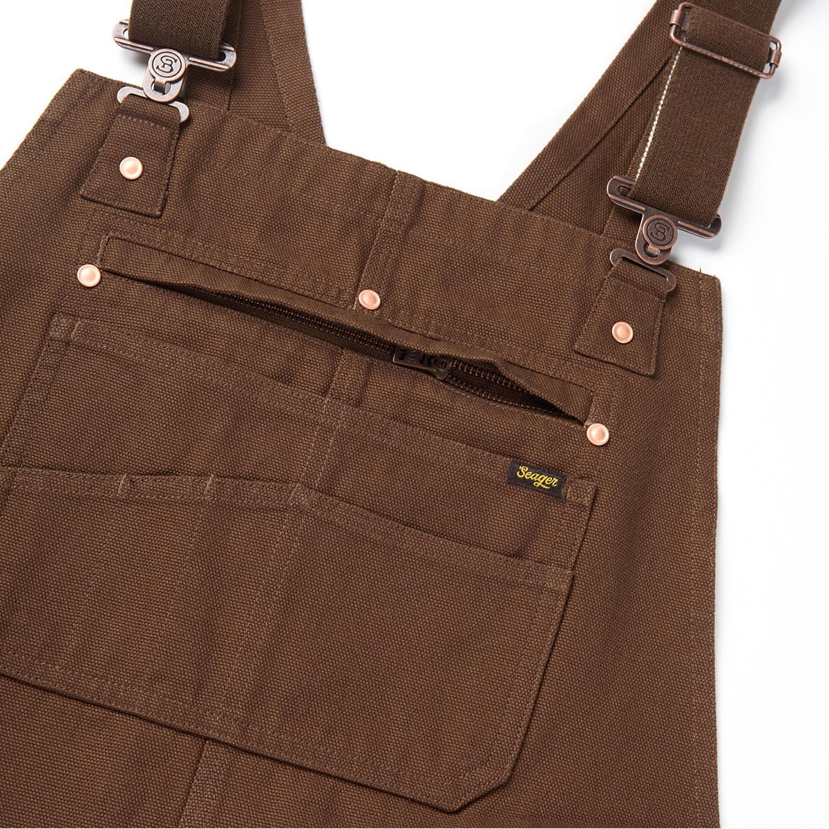Seager Bison Canvas Tobacco Double Knee Overalls