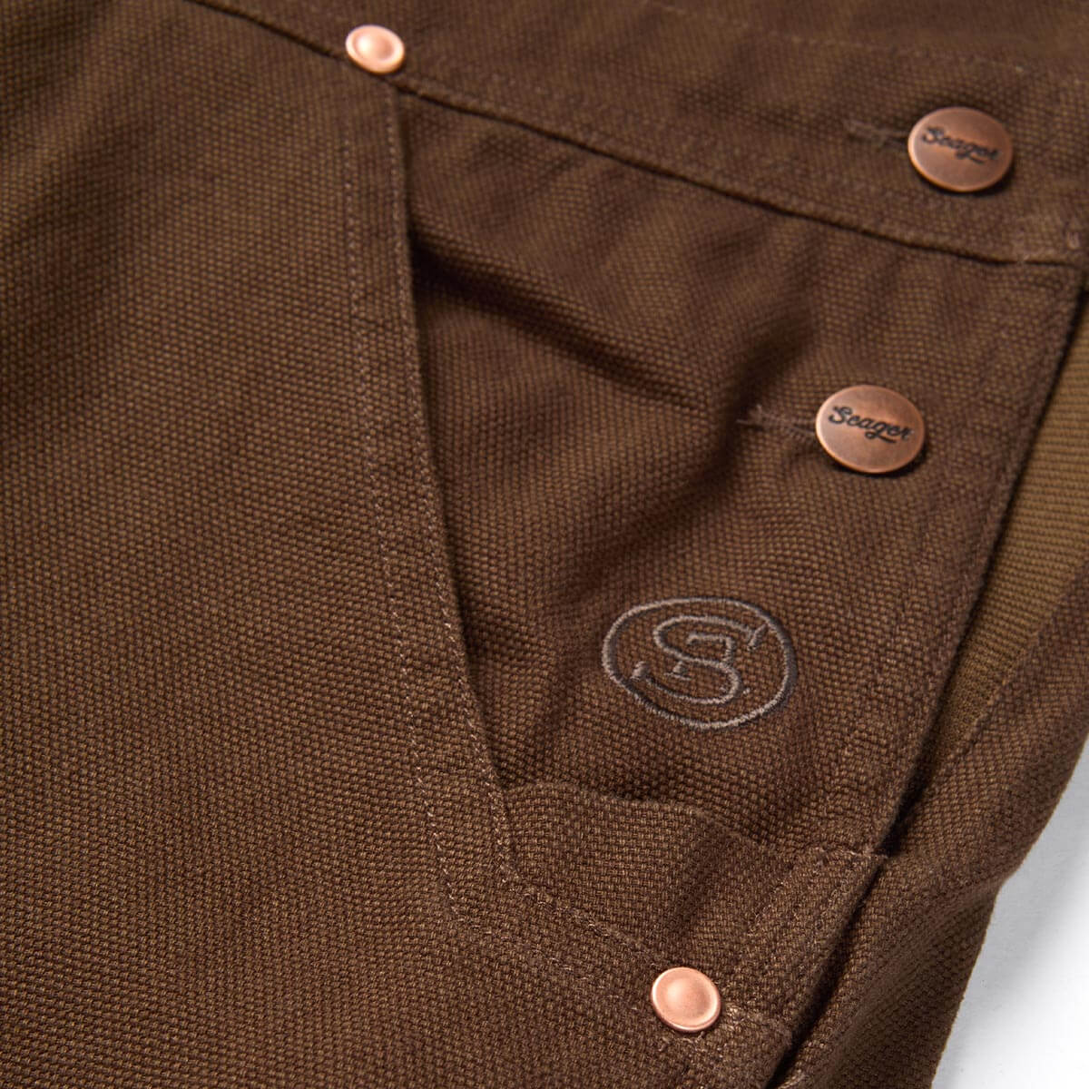 Seager Bison Canvas Tobacco Double Knee Overalls