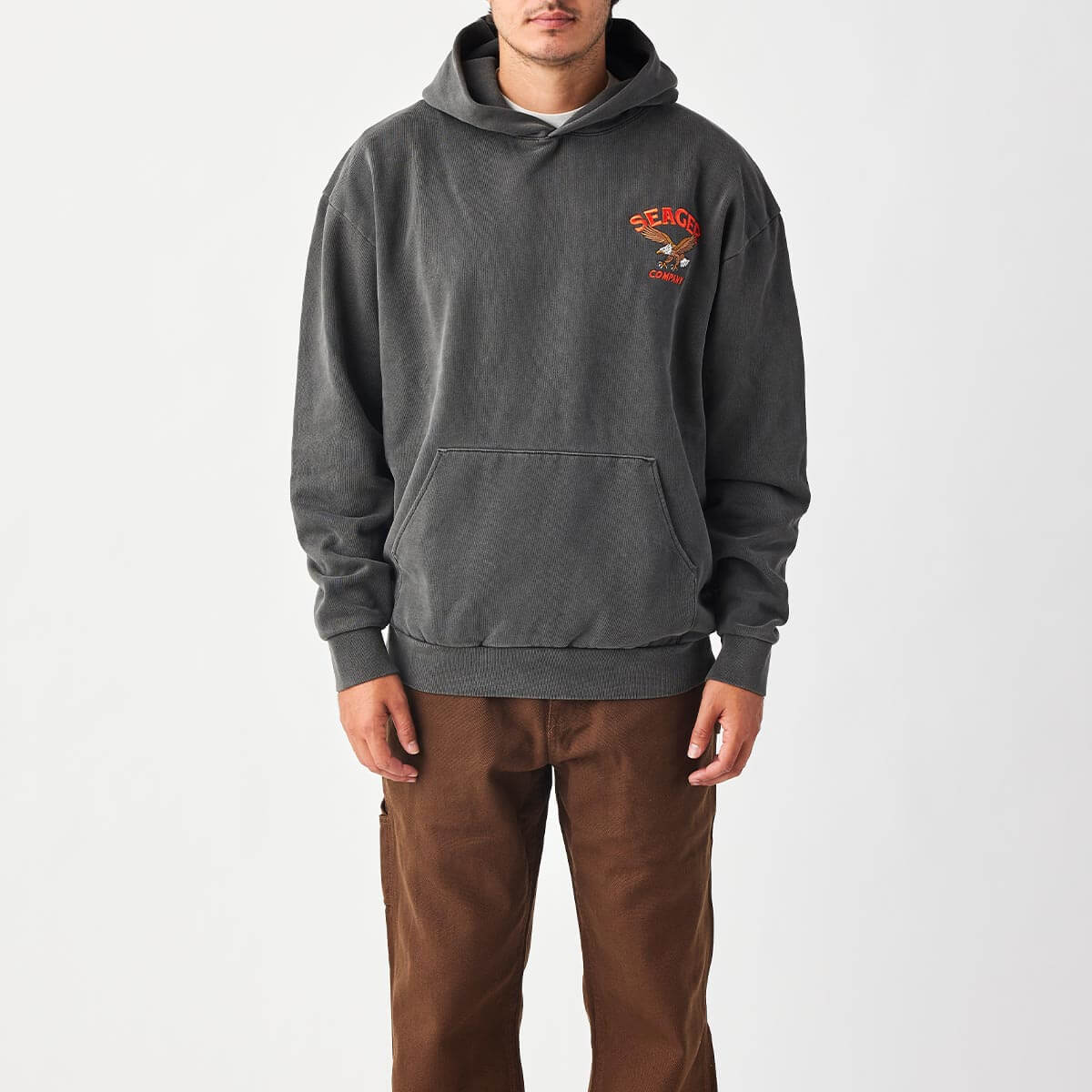 Seager Bradley Heavyweight Black Hooded Sweatshirt