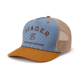 Seager Branded Blue Tan Trucker Snapback Hat