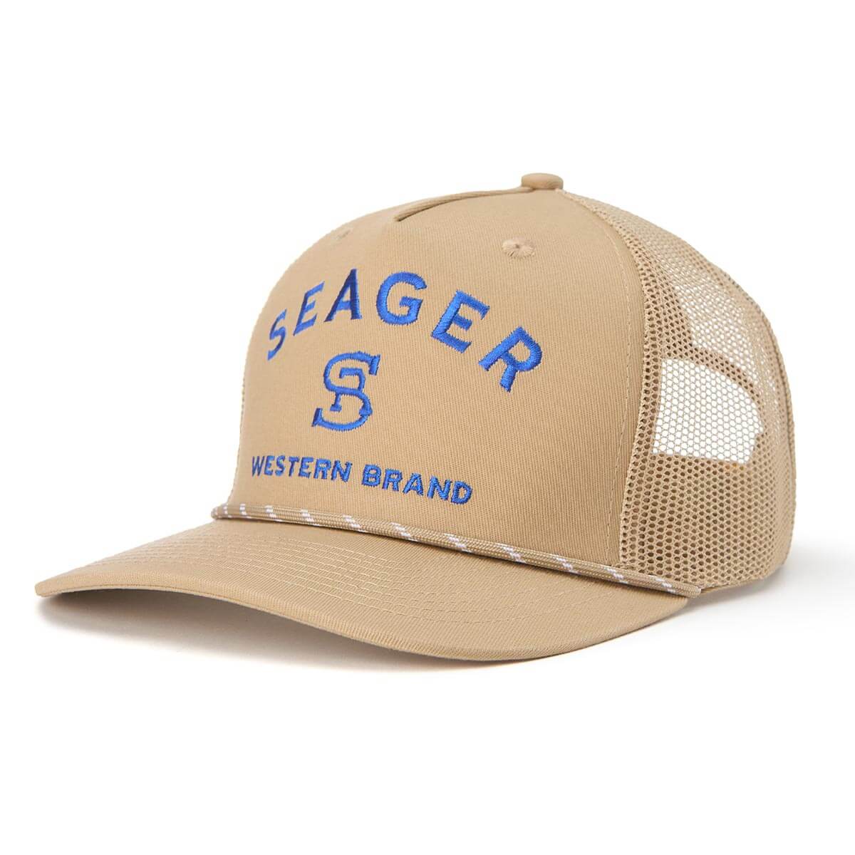 Seager Branded Trucker Khaki Snapback Hat