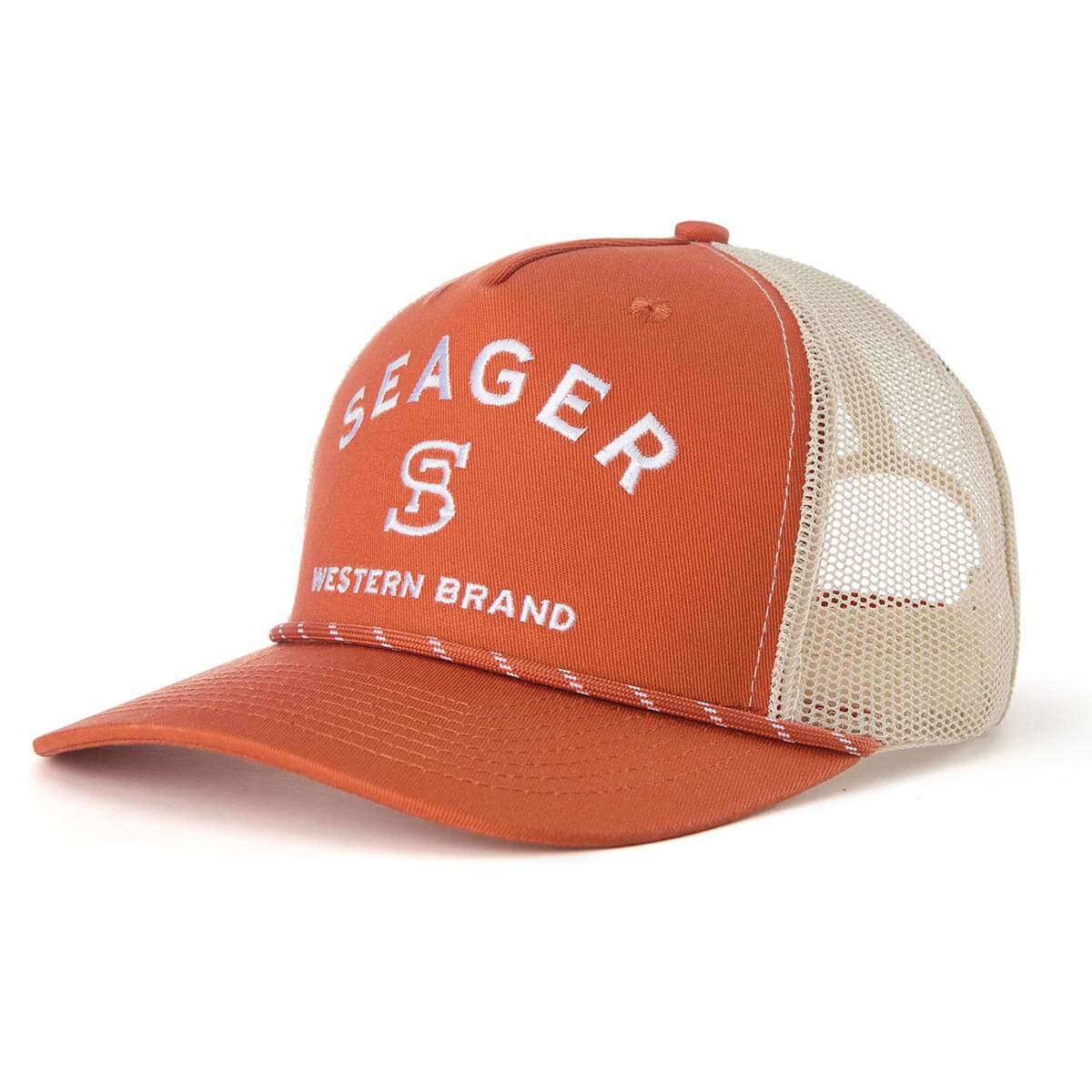 Seager Branded Orange Trucker Snapback Hat