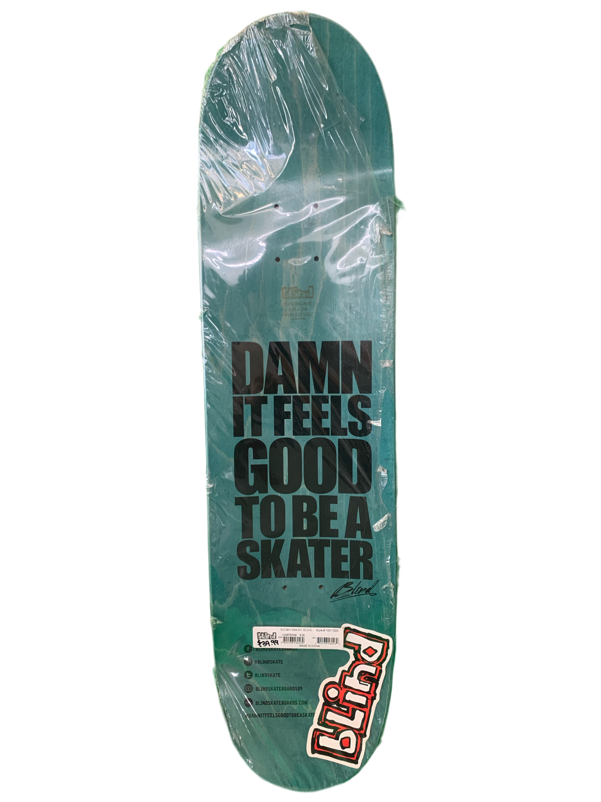 Blind Damn Snake Skin Pink 8.25" Classic Skateboard Deck