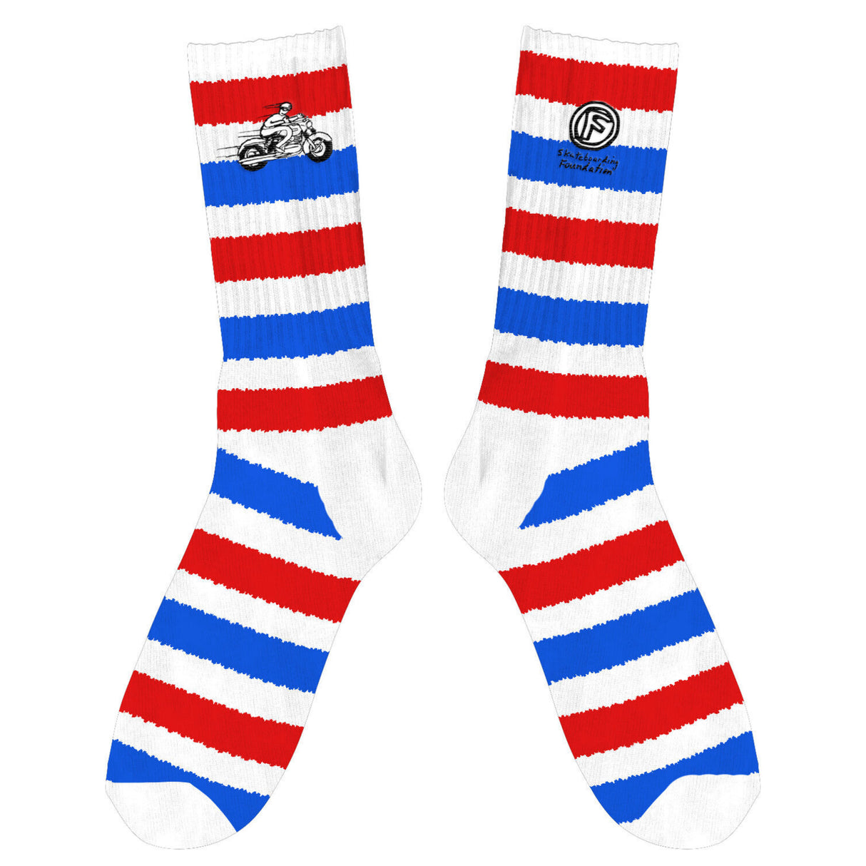 Foundation Moto Red White Blue Socks