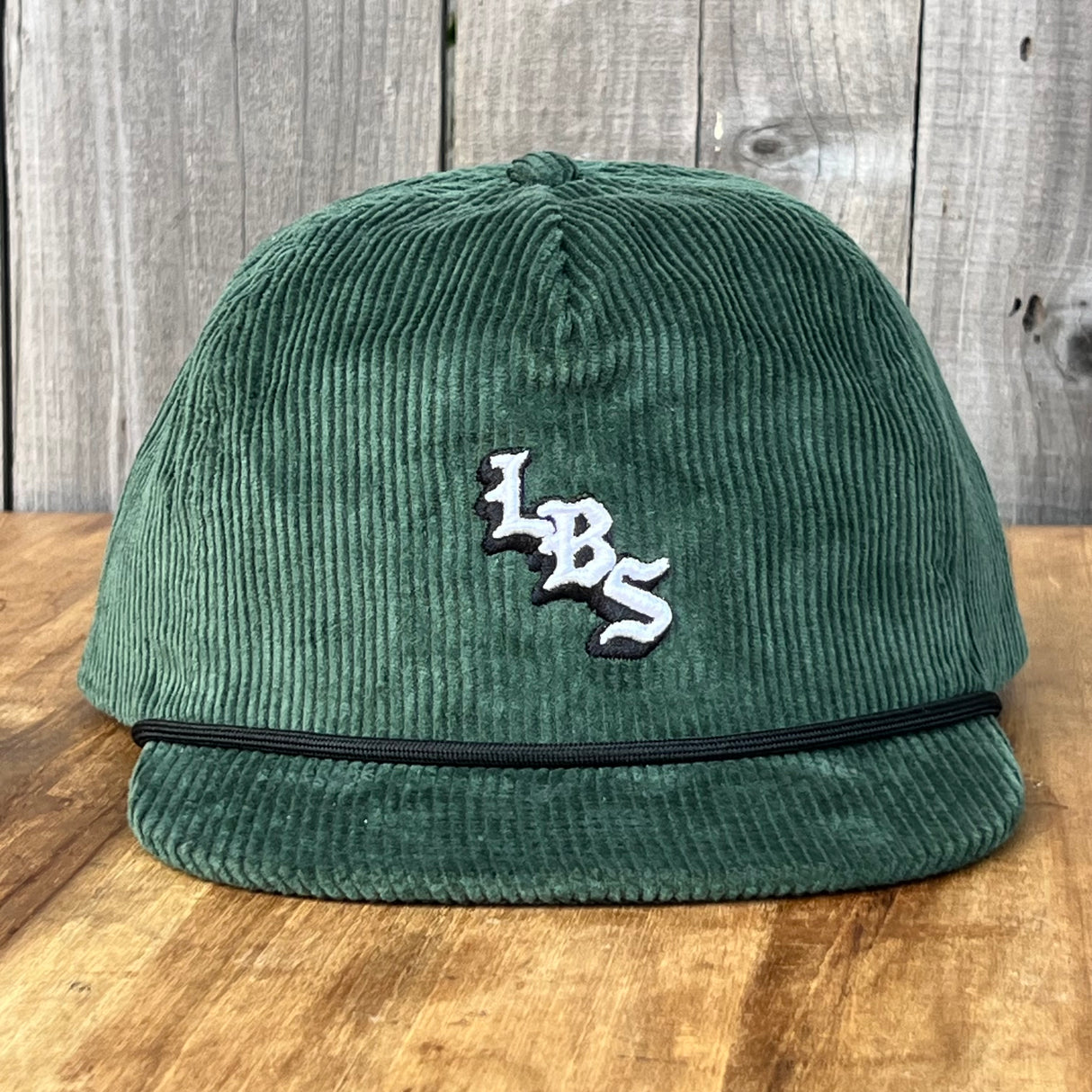 Long Beach Skate LBS Long Side Corduroy Rope Dark Green Snapback Hat