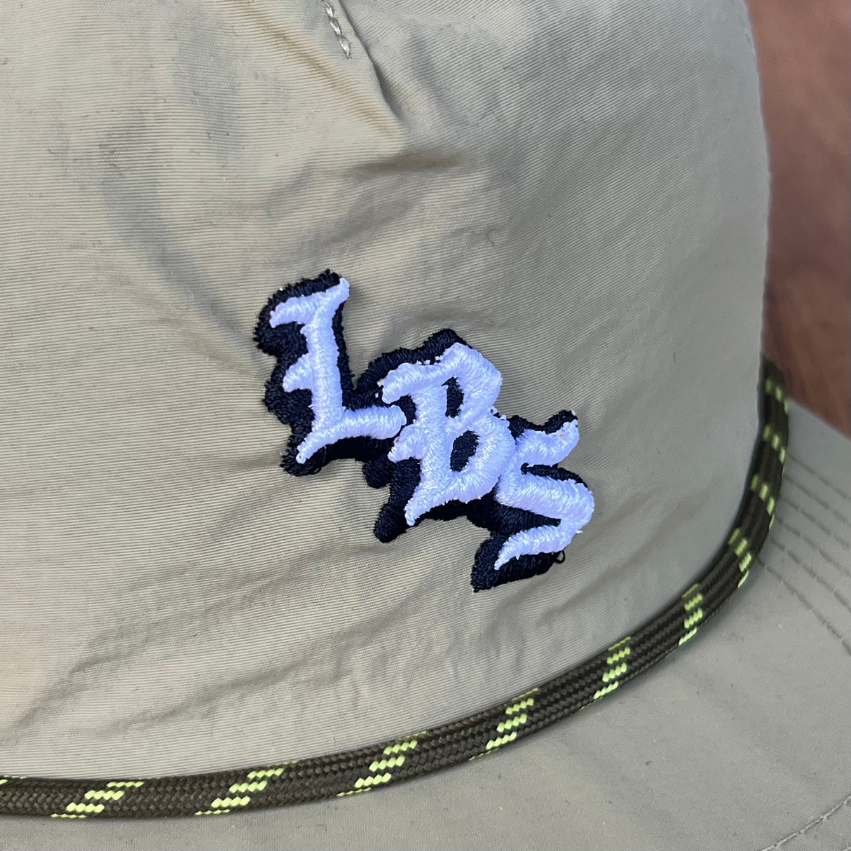Long Beach Skate LBS Long Side Nylon Rope Beige Rope Snapback Hat