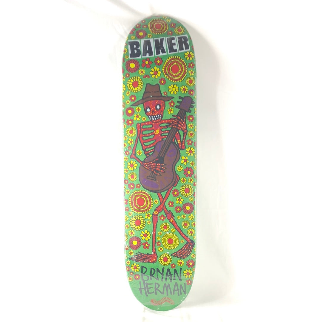 Baker Bryan Herman Skeleton Playing Guitar Green 7.75