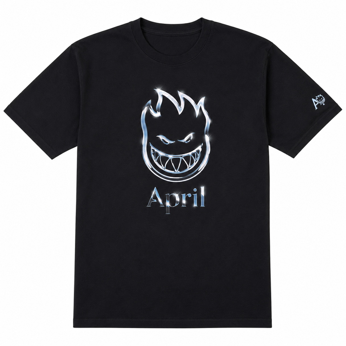 Spitfire x April Chrome Bighead Black Short Sleeve Shirt