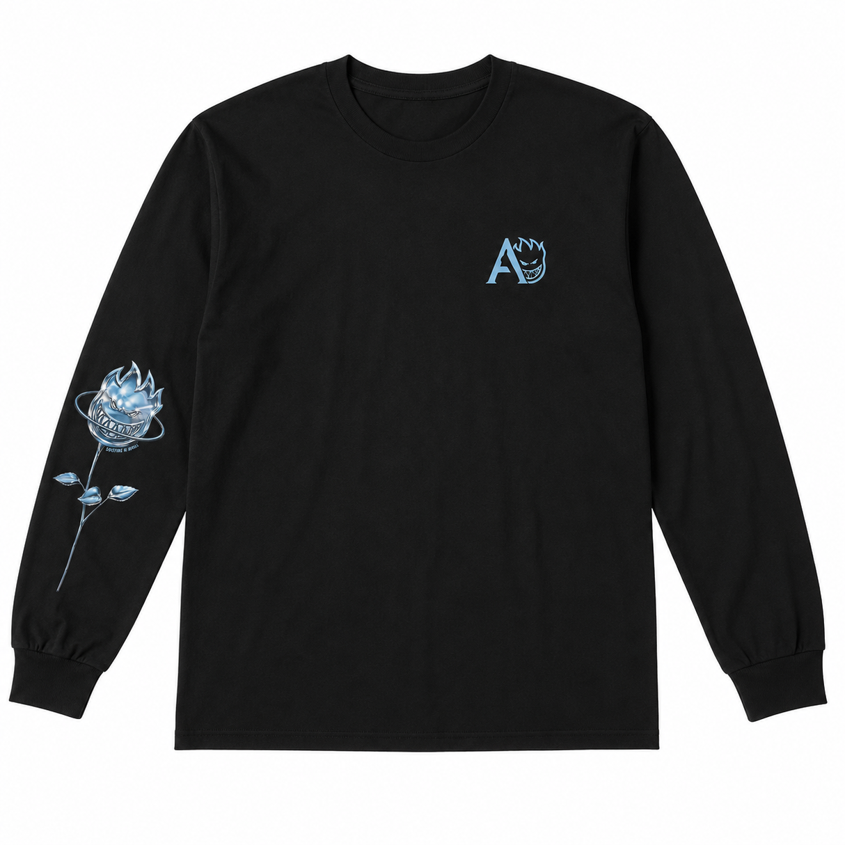 Spitfire x April Chrome Rose Bighead Silver/Black Long Sleeve Shirt