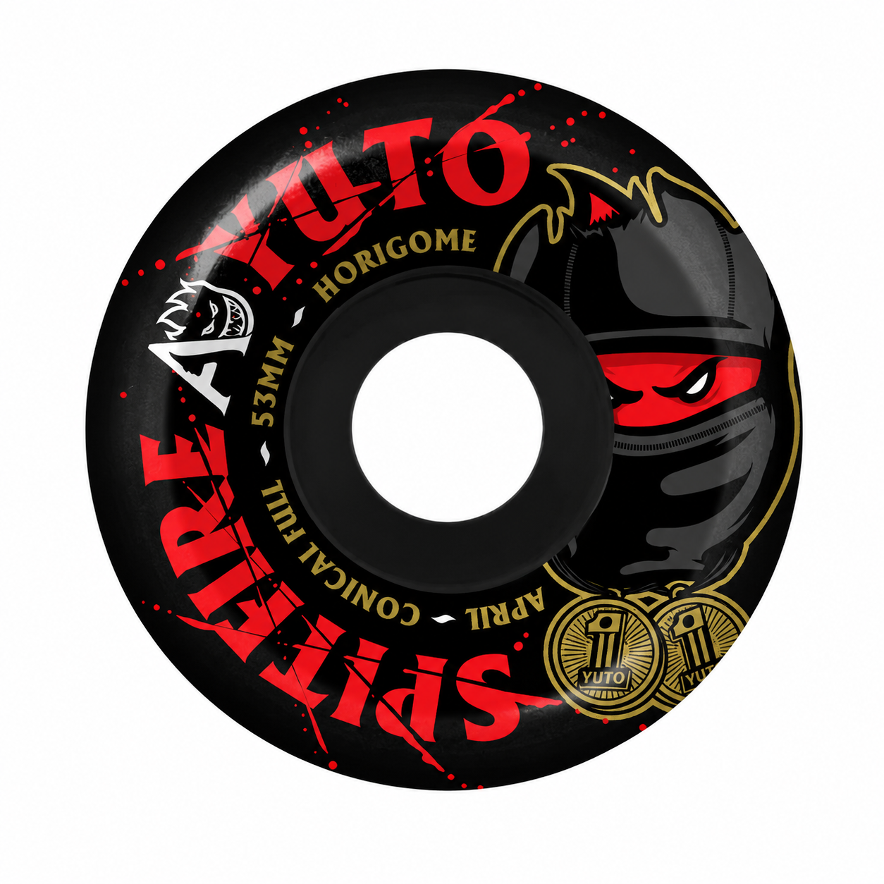 Spitfire x April Yuto Formula Four Conical Full 99D 53mm Black Skateboard Wheels