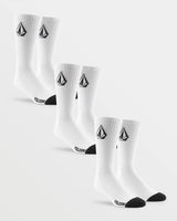 Volcom Full Stone 3 Pack White Crew Socks