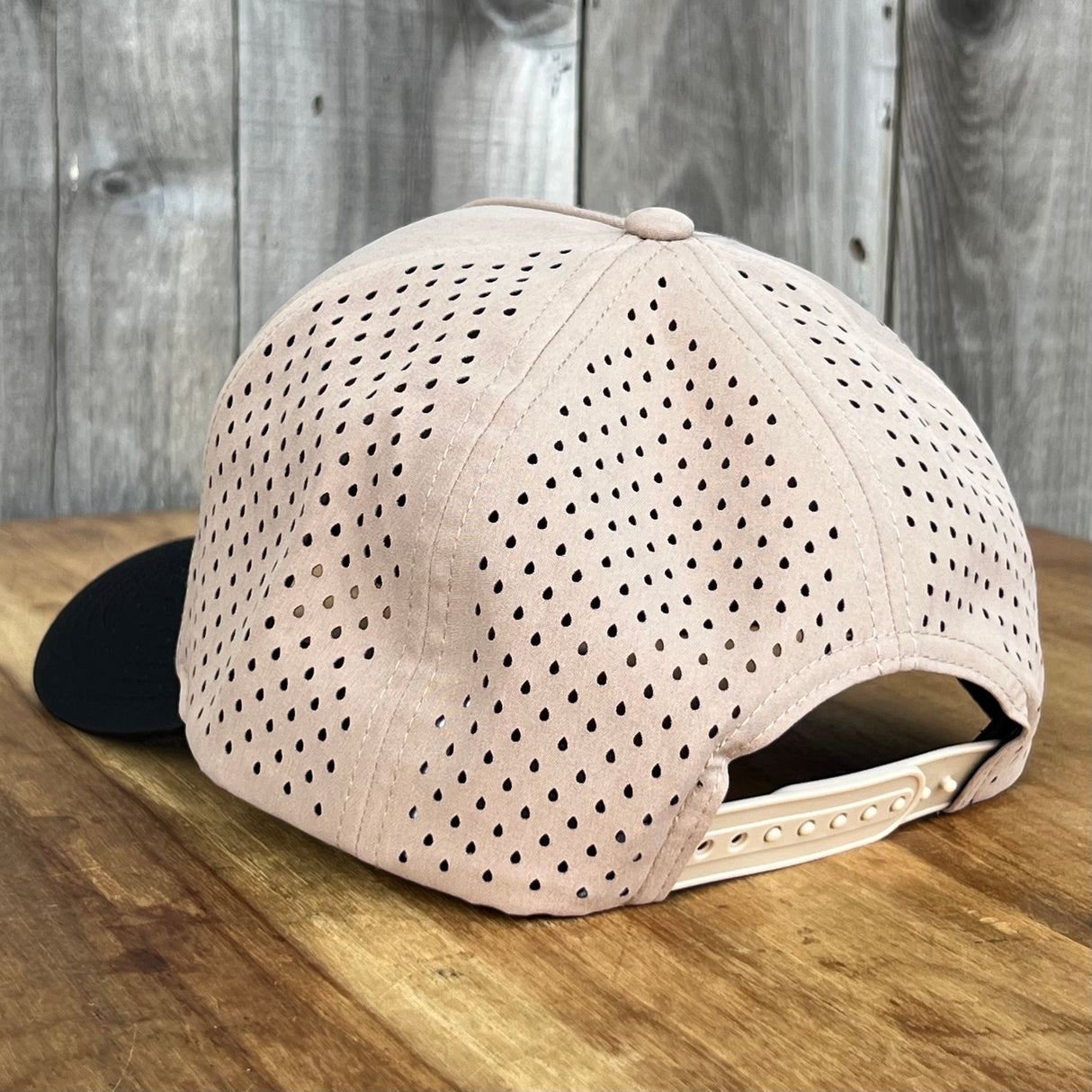 Long Beach Skate LBS Long Side Performance Water Repellent Khaki Black Snapback Hat