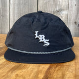 Long Beach Skate LBS Long Side Nylon Rope Black Silver Rope Snapback Hat