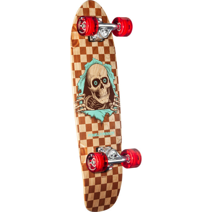 Powell Peralta Cruiser Sidewalk Surfer Natural Checker Ripper 8.37” Skateboard Complete
