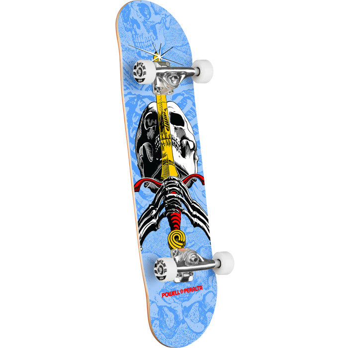 Powell Peralta Skull & Sword Birch Light Blue 7.5" x 28.65" Skateboard Complete