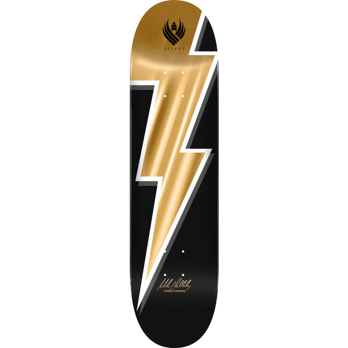 Powell Peralta Pro Mike Vallely Lightning Bolt Flight Gold Foil 8.5" x 32.08" Skateboard Deck