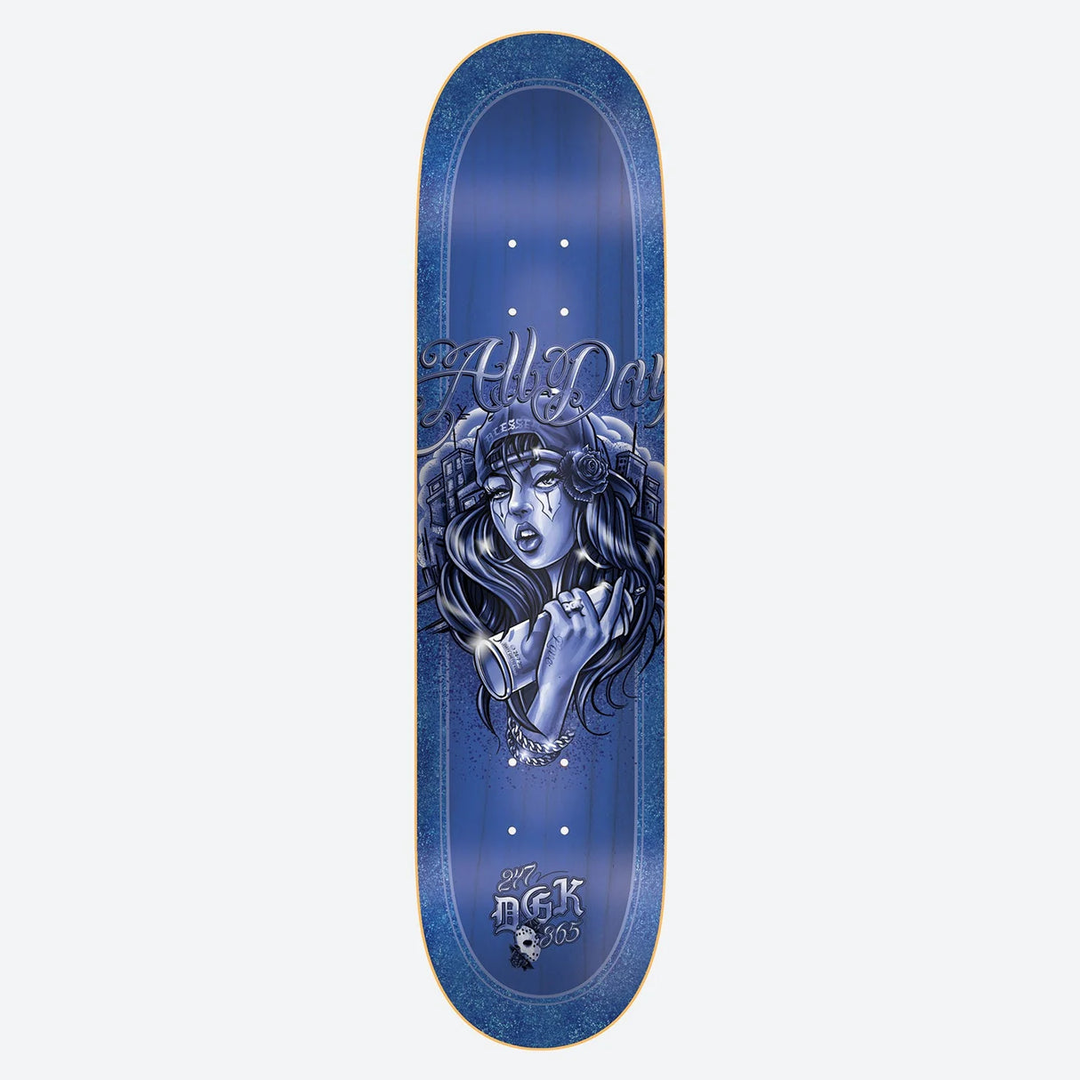 DGK Hyna Blue Glitter 8.38" Skateboard Deck