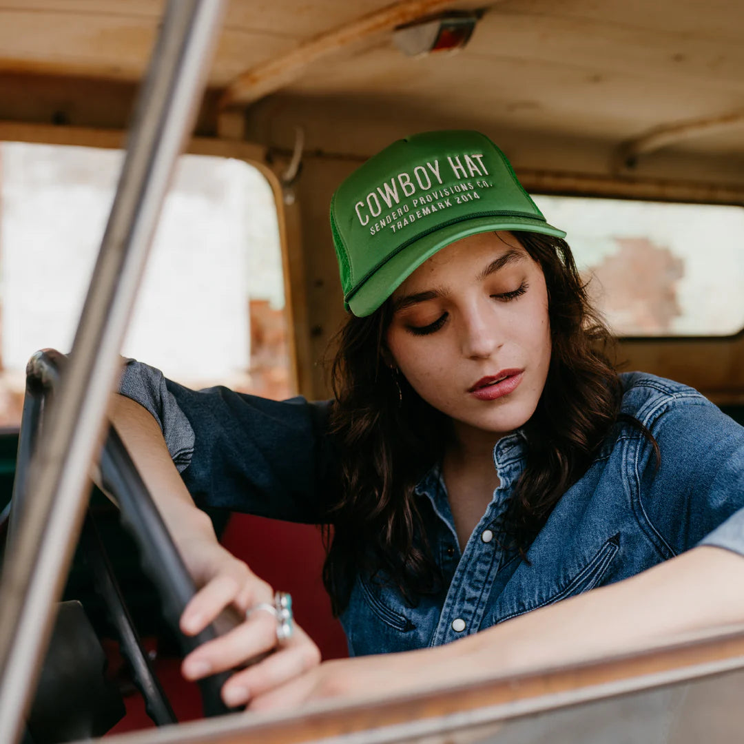 Free People X Sondero Hats Green Cowboy Baseball Cap Sendero Cowboy Hat Green Snapback Hat – Long Beach Skate Co main image 3