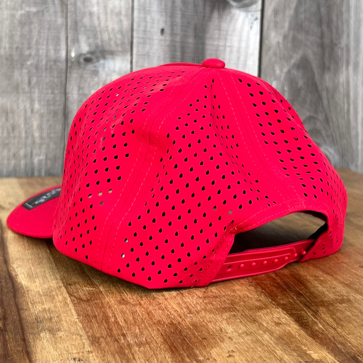 Long Beach Skate LBS Long Side Performance Water Repellent Red Snapback Hat