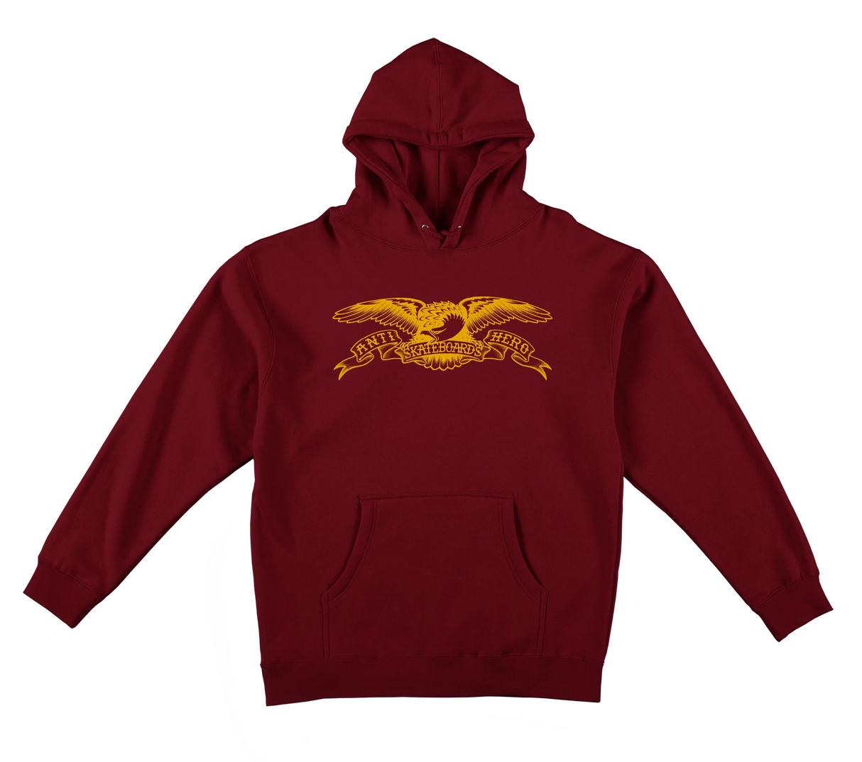 Anti Hero Basic Eagle Maroon Gold Hooded Sweatshirt Long Beach Skate Co