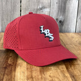 Long Beach Skate LBS Long Side Performance Water Repellent Dark Red Snapback Hat