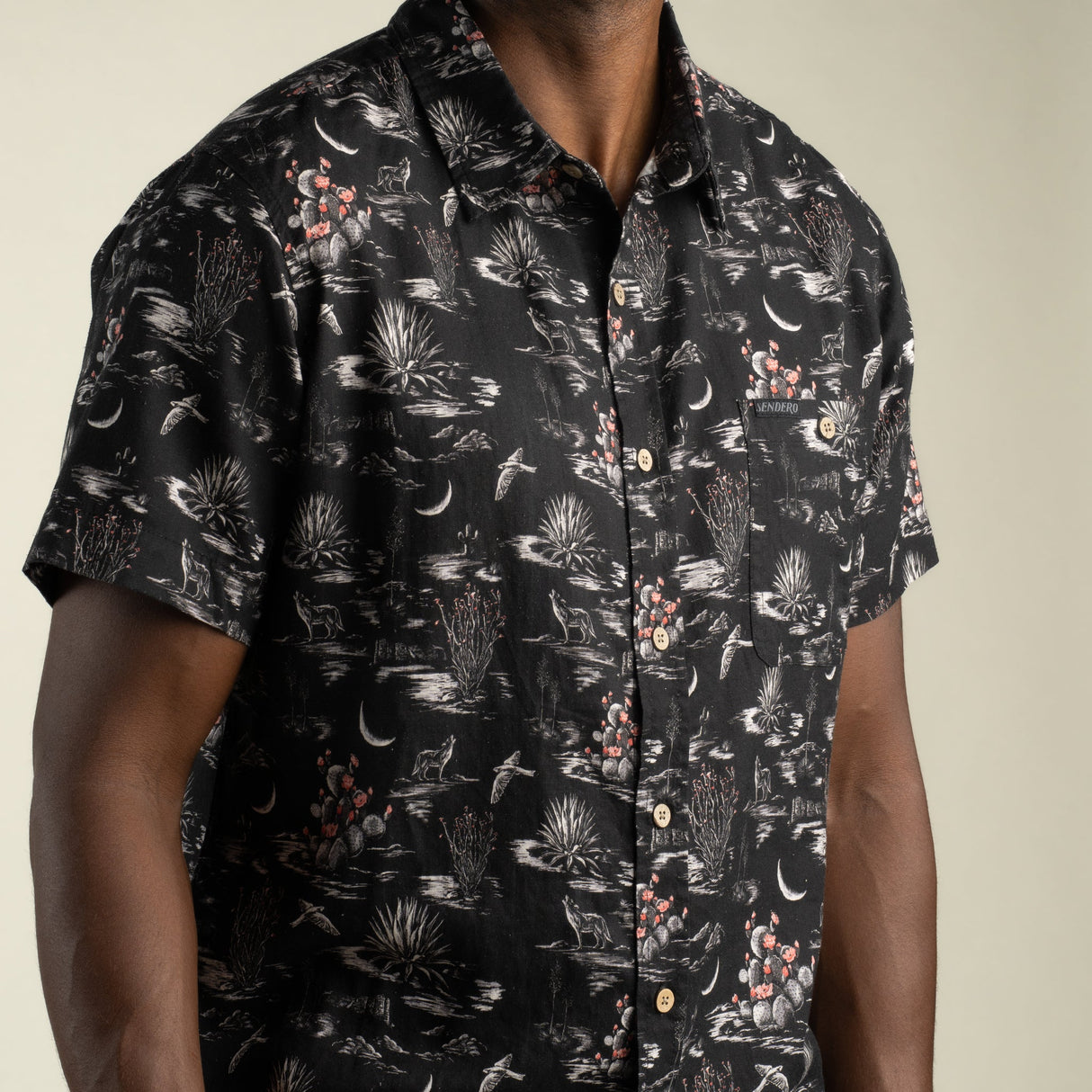 Sendero City Slicker Nocturnal - Black S/s Button Up Shirt