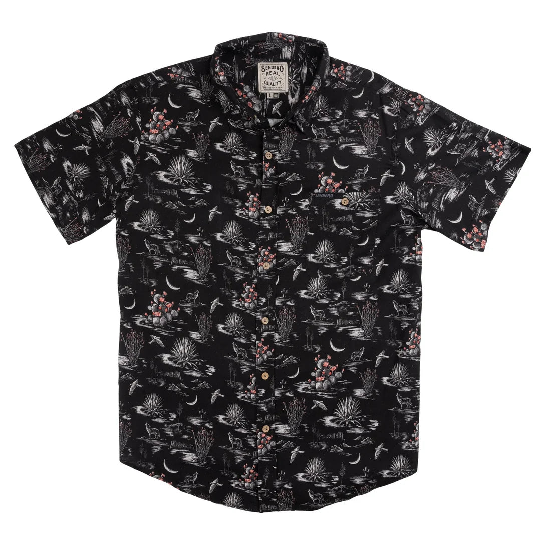 Sendero City Slicker Nocturnal - Black S/s Button Up Shirt