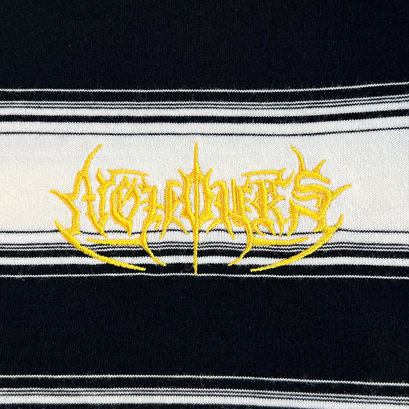 No Hours Full Circle Off White Black Striped S/s Shirt