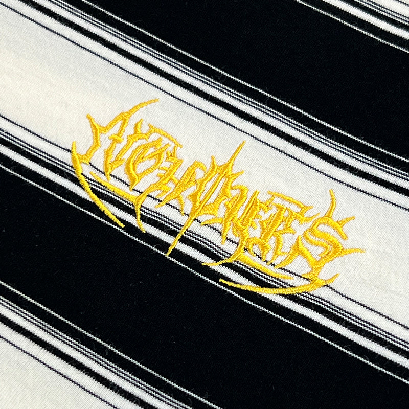 No Hours Full Circle Off White Black Striped S/s Shirt