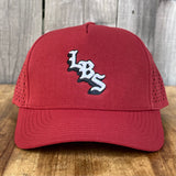 Long Beach Skate LBS Long Side Performance Water Repellent Dark Red Snapback Hat
