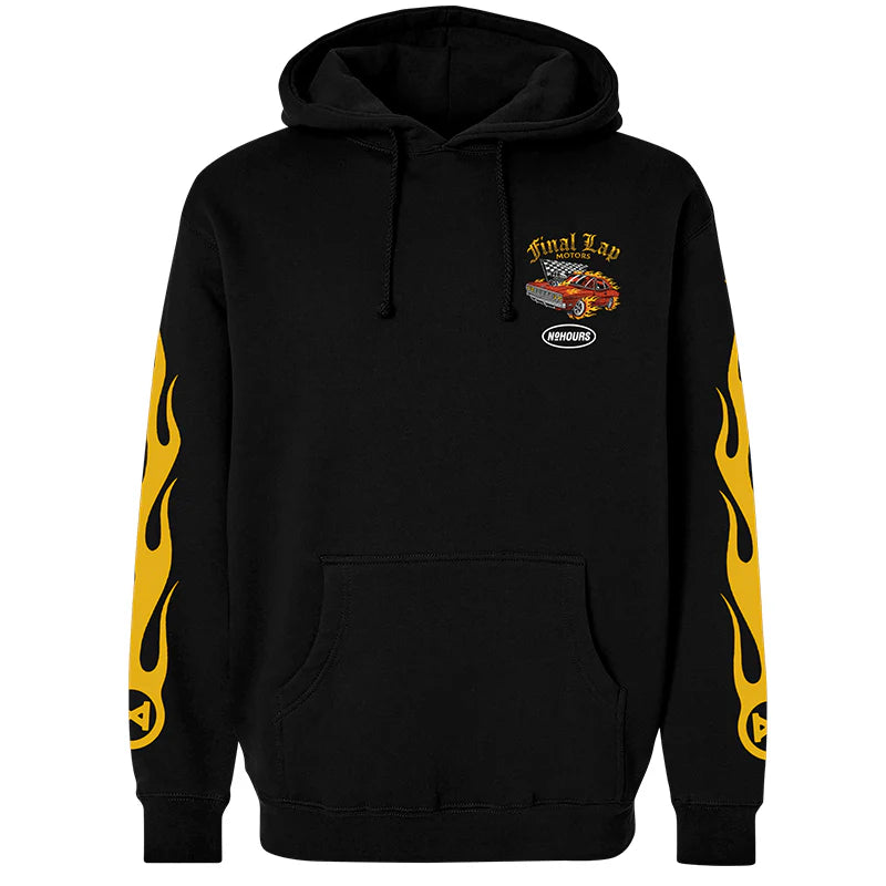No Hours Final Lap Black Hooded Sweatshirt – Long Beach Skate Co