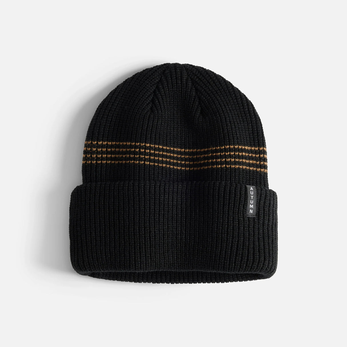 Autumn Mini Stripe Black Beanie