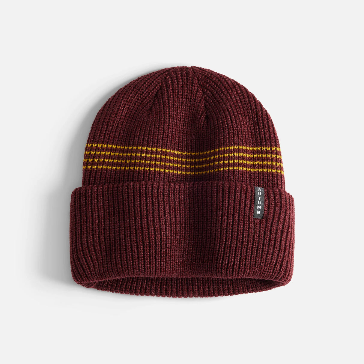 Autumn Mini Stripe Burgundy Beanie