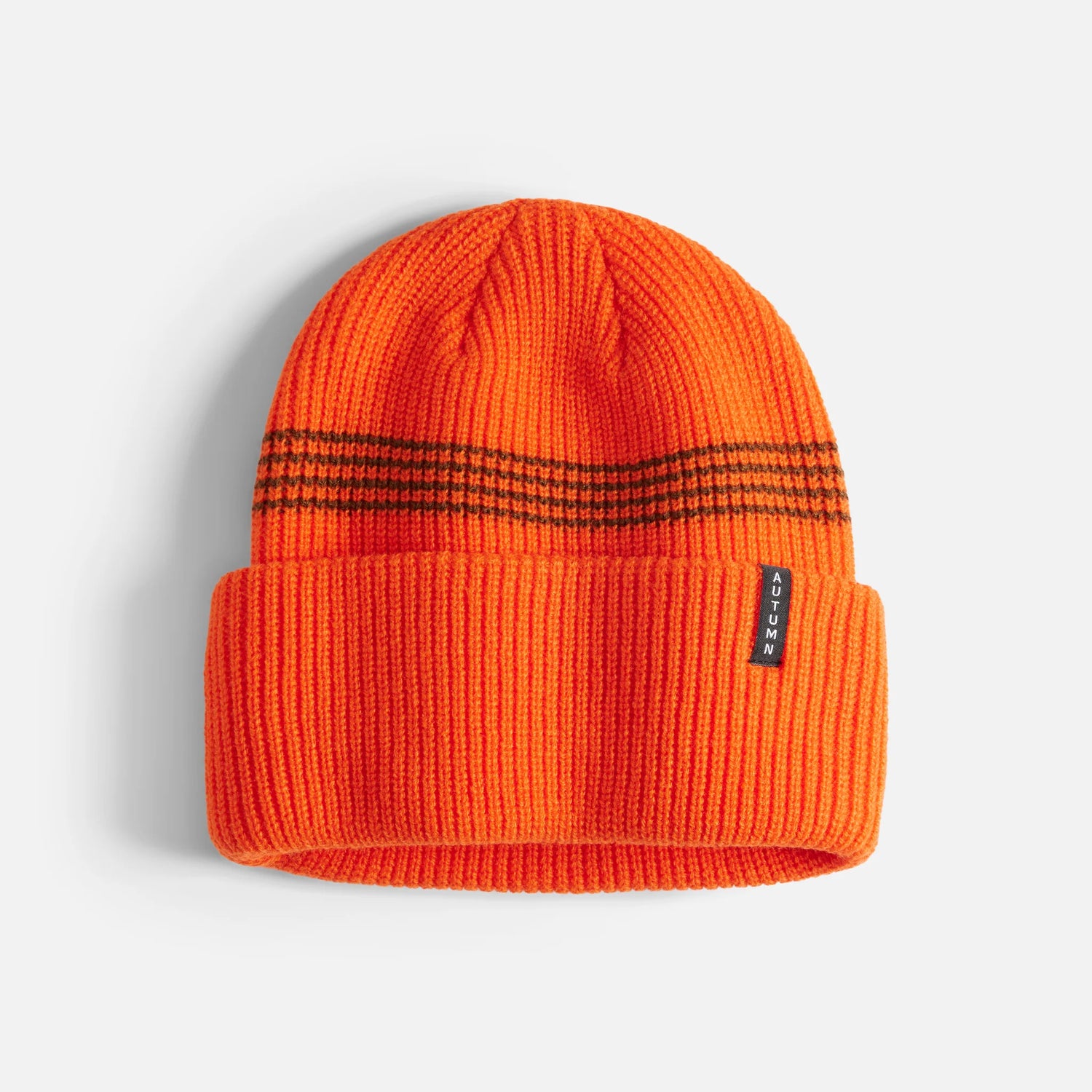 Autumn Mini Stripe Safety Orange Beanie