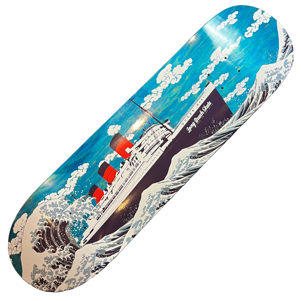 Long Beach Skate Japanese Wave Queen Mary Assorted Stain Skateboard Deck