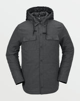 Volcom Hooded Insulated Riding Heather Black Flannel