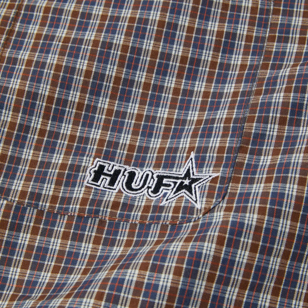 HUF Galaxy Plaid Dark Brown S/s Woven Shirt
