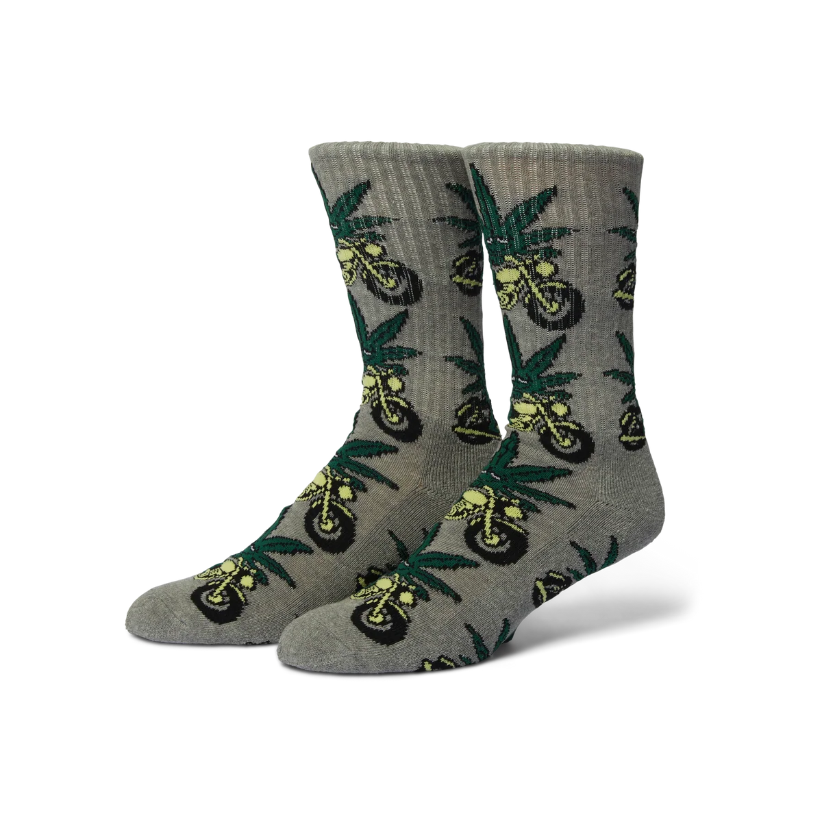 HUF Green Buddy Nitro Heather Grey Sock
