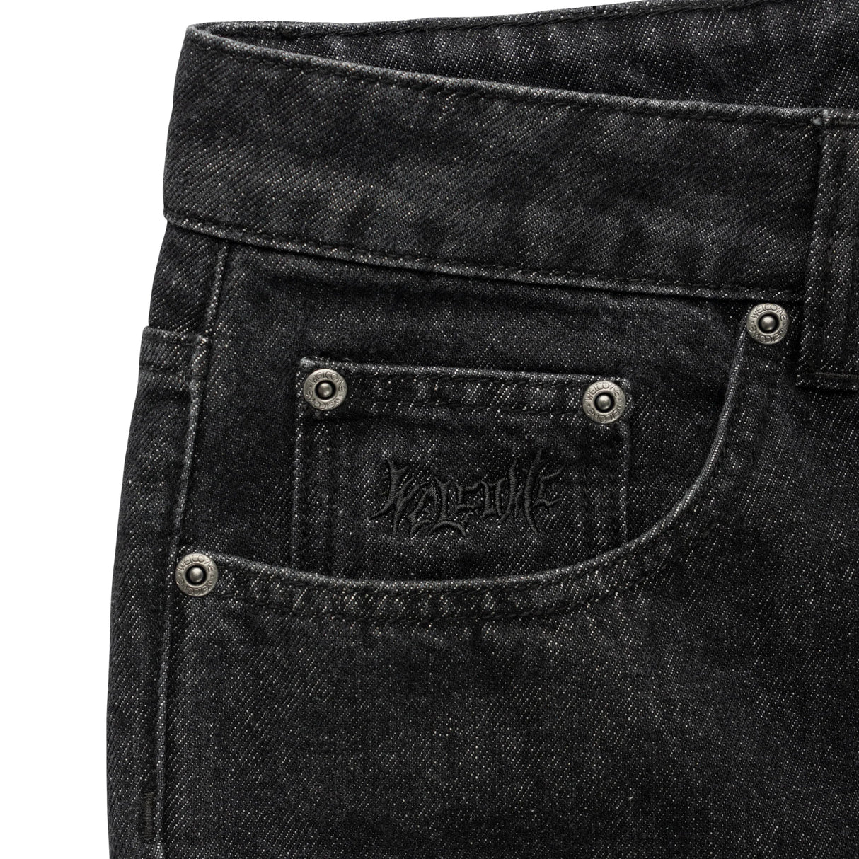 Welcome Immortal Loose Straight Washed Black Denim Jeans