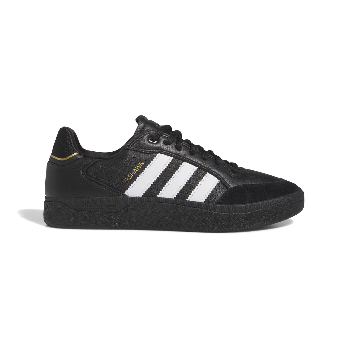 Adidas Tyshawn Low Core Black Cloud White Metallic Gold Shoes