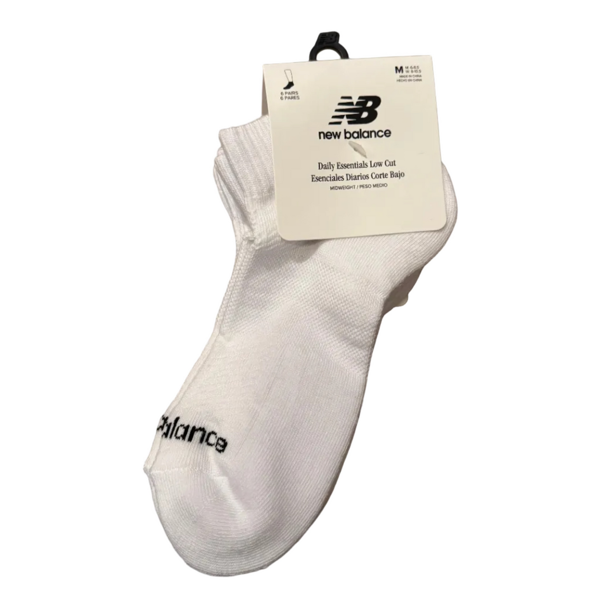 New Balance Low Cut White 6 Pack Socks