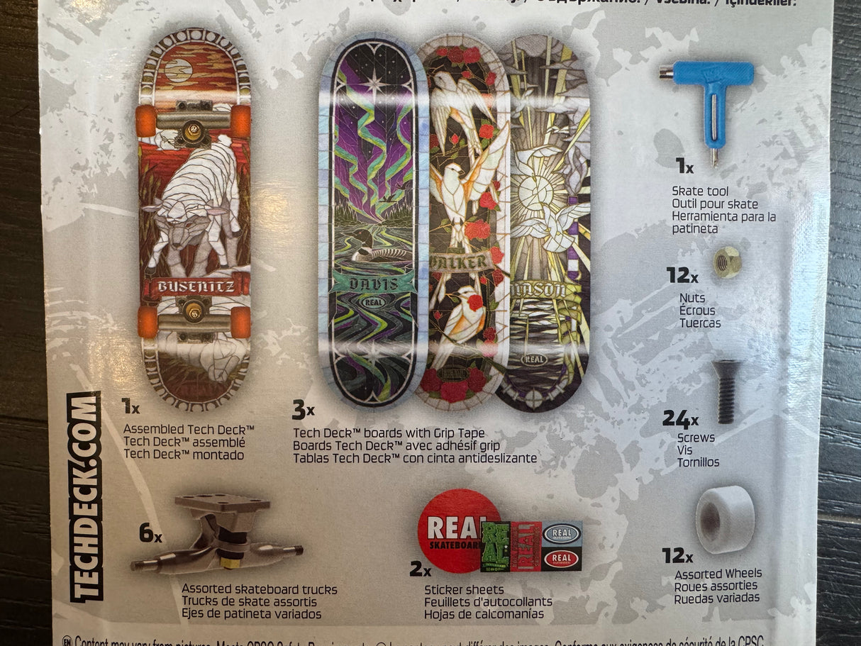 Tech Deck Real Skateboards 4 Pack Fingerboard Complete